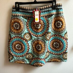 Farm RIO X Anthropologie Deco mini kaleidoscope skirt. NWT Size M